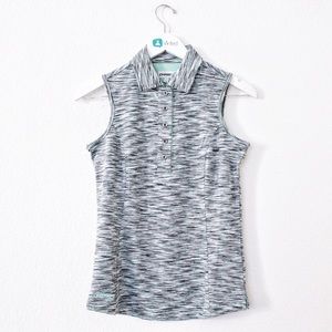 ♡ Chase 54 Blue Printed Sleeveless Golf Polo Top ♡